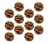 GALPADA 12pcs Leopard Print Cat Play Balls for Indoor Cat Training and Kitten Chasing, Knitted Fabric Soft Interactive Balls with Safe and Comfortable Design for Pets