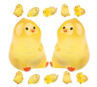 GALPADA 12Pcs Luminous Mini Resin Chick Figurines Decorative Miniature Chicks for Dollhouse Accessories, Tabletop and Garden Decor with Mixed Styles