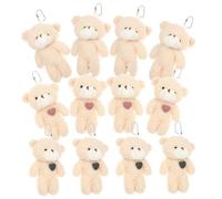 GALPADA 12Pcs Mini Bear Plush Keychain Pendants Cute Bag Decor for Backpacks Handbags and Soft Touch Key Ring Charms for DIY Crafts and Party Favors