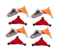 GALPADA 12pcs Mini Knitted Doll Hats for Crafts Handmade Crochet Wool Yarn Beanies Red Orange Gray Cute Small Pet and Figurine Accessories for DIY Birthday Party Decorations