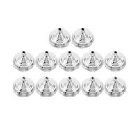 GALPADA 12pcs Mini Tabletop Flag Holders with Sturdy Stability and Compact Design, Silver Plastic round Base Fits 6mm/1/4 Flagpole, for Events and Celebrations, Mini Desk Flag Stand