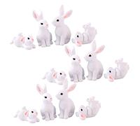 GALPADA 12Pcs Miniature Resin Rabbit Figurines Lightweight Micro Landscape Bunny Ornaments for Garden Lawn Succulent Decor Rustic Farmhouse Style