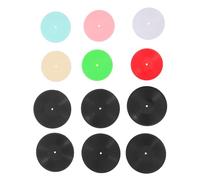 GALPADA 12pcs Miniature Vinyl Records for Dollhouse Decor Mini Fake Black Vinyl Record Ornaments in Various Music Accessories for Micro Landscape and Cake Toppers