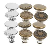 GALPADA 12Pcs No Sew Jean Button Pins Adjustable Waist Fasteners for Jeans Pants Removable Button Replacement for Men Women