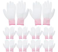 GALPADA 12pcs Pu Coated Gloves Antistatic Nylon Work Gloves for Electronics