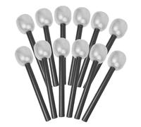 GALPADA 12pcs Realistic Silver Decorative Microphone Props for Kids Made of Plastic, for Holiday Sing-along and Stage Performance, Pretend Play and Music Training Toy Microphones