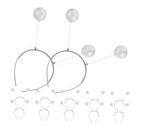 GALPADA 12pcs Silver Glitter Foam Antenna Headbands Martian Ball Hair Accessories for Women Party Costume Halloween Cosplay Comfortable Sparkly Head Boppers