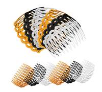GALPADA 12pcs Womens Decorative Side Hair Combs Plastic Hairpin Clips Soft Flexible Teeth Gentle Grip Hair Accessories for Go Styling with Multi Color
