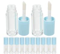GALPADA 14ml Plastic Lip Balm Tubes with Wand Refillable Lip Gloss Containers 14pcs Blue Large Brush Rod and Travel Use