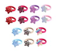 GALPADA 14pcs Gradient Star Sequin Hair Bands Soft Elastic Ponytail Holders for Women Hair Ties Comfortable Non Damaging Rubber Bands for Stylish Hairstyles