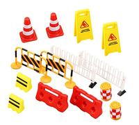 GALPADA 14Pcs Traffic Cones Educational Miniature Road Signs Barricades for Plastic Traffic Models for Games Photography and Creative Play
