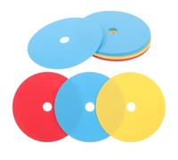 GALPADA 15pcs Flat Pvc Football Training Discs with Holes for Tying and Rounded Edges, Flat Coaching Markers for Outdoor Turf and Sports Speed Agility Practice, Suitable for Youth