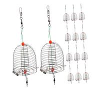 GALPADA 15pcs Outdoor Fishing Bait Cage Fishing Bait Trap Holder Fishing Bait Feeder Basket Feeder Basket Holder Carp Fishing Tackle Kit Bait Cage Fixer Lure Cage Stainless Steel Silver