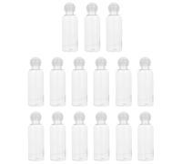 GALPADA 15Pcs Transparent Plastic Cosmetic Storage Bottles with Mushroom Ball Cap Refillable Travel Sub Bottles for Essential Oil Lotion Shampoo Lightweight and Portable