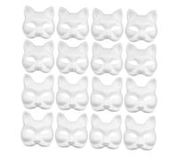 GALPADA 16pcs Craft Masks for DIY Decorating Blank Fox Cat Half Face Paper Pulp Masks Lightweight Breathable for Halloween Masquerade Party Crafts School Projects and Creative Group