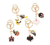 GALPADA 16pcs Cute Cartoon Ghost Keychains Halloween Pumpkin Cat Keyring for Boys and Girls Bag Pendants Unique Designs for School and Party Decorations