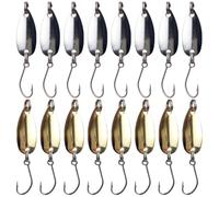 GALPADA 16pcs Vivid Sinking Fish Hooks Lightweight Artificial Baits for Outdoor Freshwater Fishing Carp Bass Lifelike Metal Lures Gold Silver