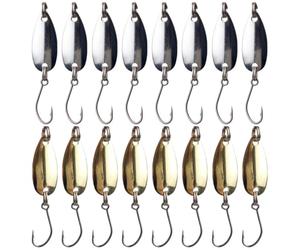 GALPADA 16pcs Vivid Sinking Fish Hooks Lightweight Artificial Baits for Outdoor Freshwater Fishing Carp Bass Lifelike Metal Lures Gold Silver