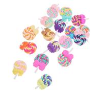 GALPADA 17pcs Kawaii Polymer Clay Lollipop Charms Cute Bowtie Sweets Flatback Beads for DIY Jewelry Making Scrapbooking Craft Accessories