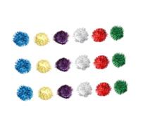 GALPADA 18pcs Cat Tinsel Pom Pom Balls Random Colors Interactive Pet for Indoor Cats Stress Relief and Playful Entertainment Random Color