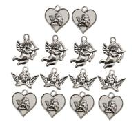 GALPADA 18Pcs Silver Angel Charms DIY Jewelry Making Pendants for Necklace and Bracelet Crafting - Cupid, Thinking, and Designs for Creative Beading Projects