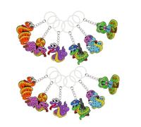 GALPADA 18Pcs Snake Shaped Cartoon Keychains Animal Charm for Backpack Bag Favors Unique Hanging Design Multiple Styles for School Party Decorations
