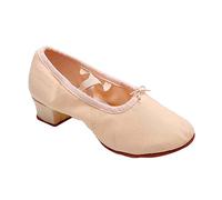 GALPADA 1pair Low Heel Dance Shoes for Women Lightweight Canvas Ballet Shoes Sole for Yoga Ballet Jazz Folk Dance Practice and Stage Performance Comfortable and Non-Skid