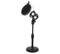 GALPADA 1Pc Adjustable Microphone Stand with Non Slip Base Desktop Rack for Various Microphones Compact and Lightweight Design for Home and Stage Performances Black