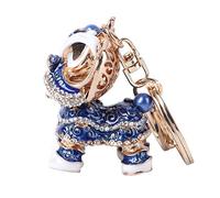 GALPADA 1pc Aquamarine Key Ring Chinese Lion Dancing Keychain Creative Key Holder Chinoiserie Accessory