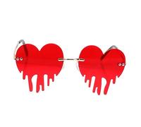 GALPADA 1Pc Heart Shaped Tears Sunglasses Rimless Funny Party Glasses for Holiday Events Photography Props Unique Design High Grade Material Chic Style for Memorable