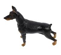GALPADA 1pc Lifelike Doberman Model Figurine Realistic Dog Statue Ornament for Home Office Car Decoration Black Dog Model with Fine Workmanship and Detailed Texture