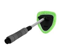 GALPADA 1pc Retractable Handle Car Windshield Cleaner Brush with Rotatable Microfiber Head for Reach Window Corners Replaceable Cover for Dust and Fingerprint Removal Easy Operation Green