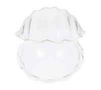 GALPADA 1pc Shell Shaped Glass Dessert Bowl Transparent Fruit Salad Container for Restaurants Home Catering Smooth Design Food Storage Tableware