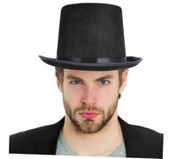 GALPADA 1pcs Black Felt Magician Hat High Cover Tricorn Jazz Cap for Men Women Halloween Festival