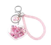GALPADA 1set Cartoon Heart Shaped Keychain Pendant Creative Bag Decoration for Keys Backpacks and More Unique Aesthetic Design Dazzling Star Powder for Friends and Loved