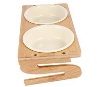 GALPADA 1Set Elevated Cat Bowl with Stand Ceramic Pet Bowls for Cats and Kittens Reusable Household Feeding Station Design for Comfortable Eating and Reduced