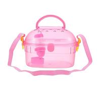 GALPADA 1set Hamster Case with Feeder Bathtub Portable Pet Cage for Animals Like Chinchillas Gerbils Lightweight Breathable Design for Travel Camping