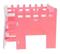 GALPADA 1Set Large Multi Chamber Pink Hedgehog House Delicate Hamster Hideout with Ramp Spacious Interior for Small Pets Charming Decorative Hut for Guinea Pigs and Hamsters Fun