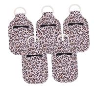 GALPADA 1set Neoprene Alcohol Bottle Cover Keychain Lip Balm Holder for Travel Hand Bottle Holder for Toiletries and Liquid Soap Leopard Pattern Design