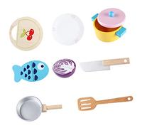 GALPADA 1Set Wooden Kitchen for Miniature Cookware Safe Pretend Play Cooking for Role Playing Early Learning and Cognitive Development