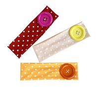 GALPADA 2.8 Inches Wide Elastic Hair 3pcs Polka Dot Wide Headbands for Women with Jumbo Button Decor, Stretchy Cloth and Plastic Material, Classic Retro Style, for Daily Wear and