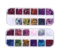 GALPADA 2 Boxes Heart Shaped Butterfly Nail Art Glitter Sequins, Ultra-Thin and Easy to Use Manicure Supplies for Festival and Personal Use