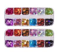 GALPADA 2 Boxes Maple Leaf Manicure Sequins Glitter for Nails, Assorted Colour Pet Material Holographic Effect, for Christmas and Greeting Cards Decoration