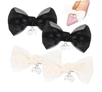 GALPADA 2 Pairs Bow Shoe Clips with Classic White and Black Faux Pearls Detachable Bowknot Shoe Buckles for High Heels Flats Install Decorative Accessories for Parties and Daily Wear