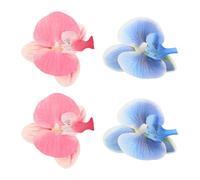 GALPADA 2 Pairs Flower Shoe Clips Artificial Orchid Sandal Accessories Removable Plastic Elegant for Heels and Sandals Women Parties and Everyday Wear Blue and Deep Pink