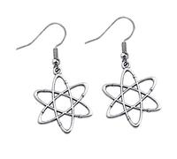 GALPADA 2 Pairs Microscope Earrings Creative Ear Hooks Metal Molecule Jewelry for Women for Coworkers Family and Friends