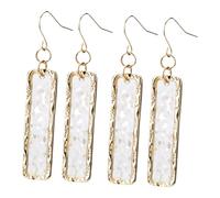GALPADA 2 Pairs of Classy Golden Rectangular Alloy Earrings for Women, Versatile Shape and Comfortable to Wear, Elegant Dangle Earrings for Daily Wear Or Special Occasions