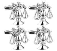 GALPADA 2 Pairs Silver Copper Scale Cufflinks for Men with Robust Closure and Subtle Justice Balance Design, for Formal Meetings and Party Gifts