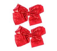 GALPADA 2 Pcs 20cm Large Red Sequin Bow Hair Clips Decorative Barrettes for Girls Children Headdress Hairpin Accessories