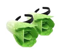 GALPADA 2 Pcs Chinese Cabbage Headband Light Green Soft Comfortable Hairband for Women Men Party Cosplay Festival Novelty Makeup Headwear with Secure Grip